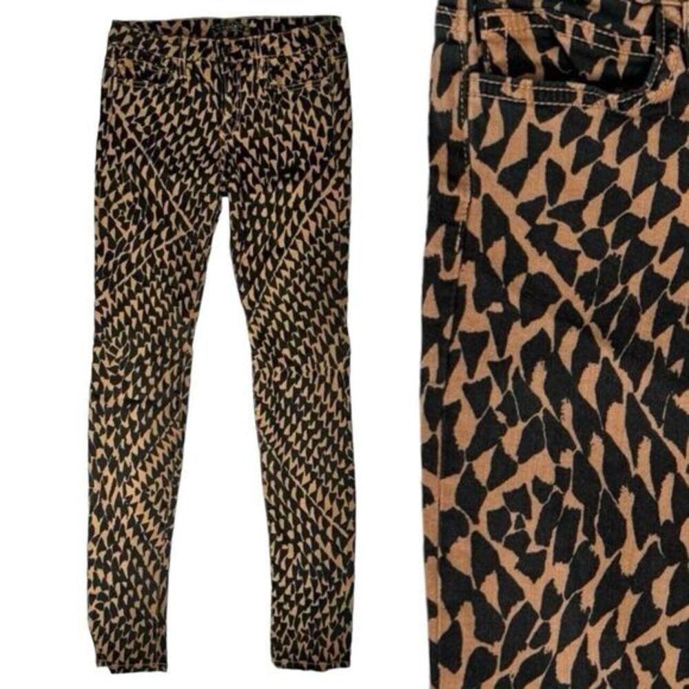 Joe's Jeans Size 27 Wild Animal Print The Skinny Mid Rise Abstract Brown USA EUC